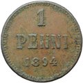 Монета 1 пенни 1894 Русская Финляндия