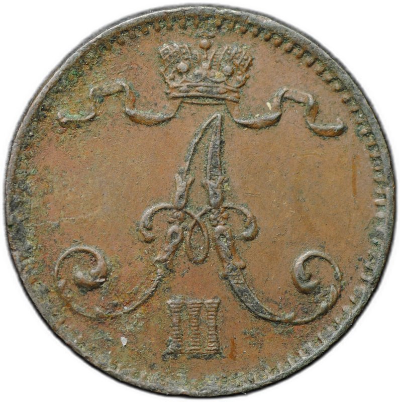 Монета 1 пенни 1894 Русская Финляндия