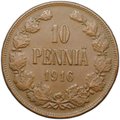 Монета 10 пенни 1916 Русская Финляндия