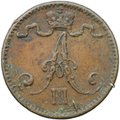 Монета 1 пенни 1888 Русская Финляндия
