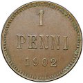 Монета 1 пенни 1902 Русская Финляндия