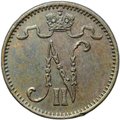 Монета 1 пенни 1902 Русская Финляндия