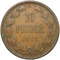 Монета 10 пенни 1911 Русская Финляндия