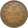Монета 10 пенни 1911 Русская Финляндия