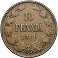 Монета 10 пенни 1911 Русская Финляндия