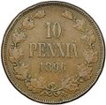 Монета 10 пенни 1896 Русская Финляндия