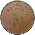 Монета 5 пенни 1913 Русская Финляндия