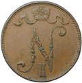 Монета 5 пенни 1915 Русская Финляндия