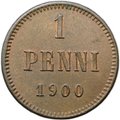 Монета 1 пенни 1900 Русская Финляндия
