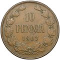 Монета 10 пенни 1907 Русская Финляндия