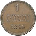 Монета 1 пенни 1899 Русская Финляндия