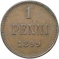 Монета 1 пенни 1899 Русская Финляндия