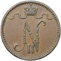 Монета 1 пенни 1899 Русская Финляндия
