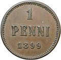 Монета 1 пенни 1899 Русская Финляндия