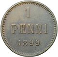Монета 1 пенни 1899 Русская Финляндия