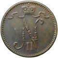 Монета 1 пенни 1899 Русская Финляндия