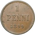 Монета 1 пенни 1899 Русская Финляндия