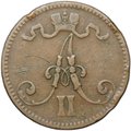 Монета 5 пенни 1866 Русская Финляндия