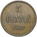 Монета 5 пенни 1905 Русская Финляндия