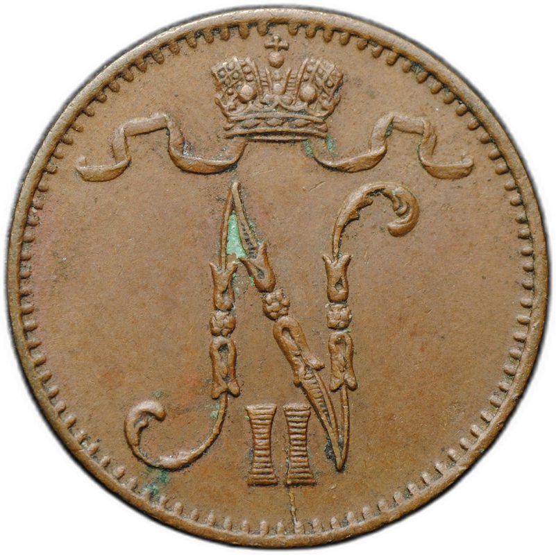 Монета 1 пенни 1903 Русская Финляндия