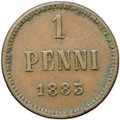 Монета 1 пенни 1883 Русская Финляндия