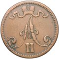 Монета 5 пенни 1866 Русская Финляндия