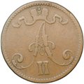 Монета 5 пенни 1866 Русская Финляндия