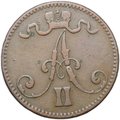 Монета 5 пенни 1867 Русская Финляндия