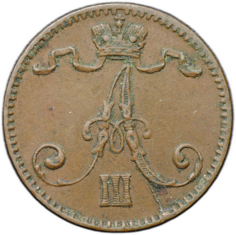 Монета 1 пенни 1894 Русская Финляндия