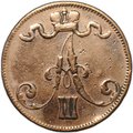 Монета 5 пенни 1889 Русская Финляндия