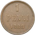 Монета 1 пенни 1888 Русская Финляндия