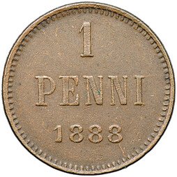 фото для Монета 1 пенни 1888 Русская Финляндия Аверс