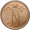 Монета 1 пенни 1907 Русская Финляндия