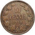 Монета 10 пенни 1910 Русская Финляндия