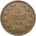 Монета 10 пенни 1912 Русская Финляндия