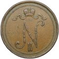 Монета 10 пенни 1908 Русская Финляндия