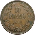 Монета 10 пенни 1911 Русская Финляндия
