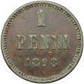 Монета 1 пенни 1898 Русская Финляндия