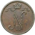 Монета 1 пенни 1898 Русская Финляндия