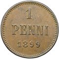 Монета 1 пенни 1899 Русская Финляндия