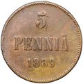 Монета 5 пенни 1889 Русская Финляндия