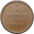 Монета 1 пенни 1904 Русская Финляндия