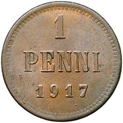 фото для Монета 1 пенни 1917 Русская Финляндия Аверс