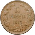 Монета 10 пенни 1915 Русская Финляндия
