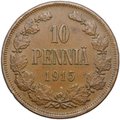 Монета 10 пенни 1915 Русская Финляндия
