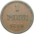Монета 1 пенни 1895 Русская Финляндия