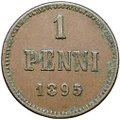 Монета 1 пенни 1895 Русская Финляндия