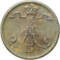 Монета 1 пенни 1891 Русская Финляндия