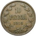Монета 10 пенни 1910 Русская Финляндия