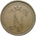 Монета 10 пенни 1910 Русская Финляндия